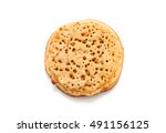 Small photo of crumpet isolated on white background