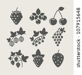 Set Of Berry Food Icon Vector...
