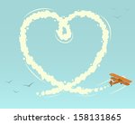 Biplane With Heart Shape....