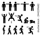 Human Action Poses Postures Stick Figure Pictogram Icons