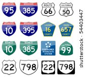 road sign interstate glossy... | Shutterstock .eps vector #54403447