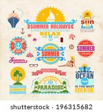 set of summer and travel design ... | Shutterstock .eps vector #196315682
