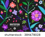 bright and colorful floral... | Shutterstock .eps vector #384678028