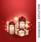 christmas gifts background  | Shutterstock .eps vector #235127338