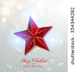 red christmas star with snow ... | Shutterstock .eps vector #354344282