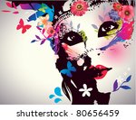 Girl With Mask Vector...