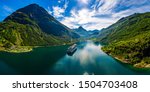 Geiranger fjord, Beautiful Nature Norway. The fjord is one of Norway