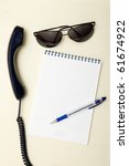 note pad and spectacles | Shutterstock . vector #61674922