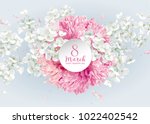 chrysanthemums and apple... | Shutterstock .eps vector #1022402542