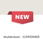 red top tag  ribbon with shadow ... | Shutterstock .eps vector #1154920405