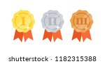 set of medal with ribbons. gold ... | Shutterstock .eps vector #1182315388