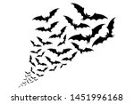 flying bats silhouettes. flock... | Shutterstock .eps vector #1451996168