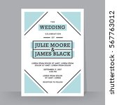 retro wedding invitation... | Shutterstock .eps vector #567763012