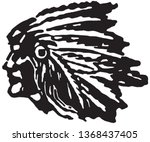 indian chief   retro ad art... | Shutterstock .eps vector #1368437405