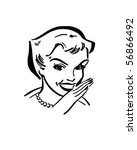 gossiping lady   retro clip art | Shutterstock .eps vector #56866492