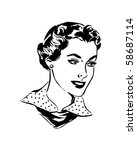 lovely woman   retro clip art | Shutterstock .eps vector #58687114
