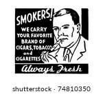 smokers   retro ad art banner | Shutterstock .eps vector #74810350