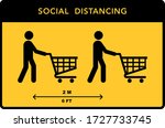 social distancing banner. keep... | Shutterstock .eps vector #1727733745