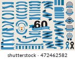 60 retro blue ribbons and... | Shutterstock .eps vector #472462582