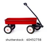 Toy red wagon on white full size