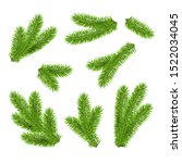 vector green fir branches... | Shutterstock .eps vector #1522034045