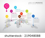 light world map with pointer... | Shutterstock .eps vector #219048088