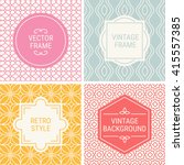 set of vintage frames in pink ... | Shutterstock .eps vector #415557385