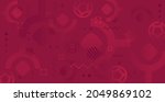 football pattern red background ... | Shutterstock .eps vector #2049869102