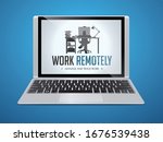 work remotely concept   stay at ... | Shutterstock .eps vector #1676539438