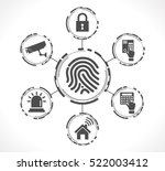 access control system  ... | Shutterstock .eps vector #522003412