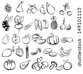 fruits and vegetables icon set... | Shutterstock .eps vector #149101115