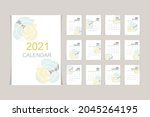 calendar template for 2021 year.... | Shutterstock .eps vector #2045264195