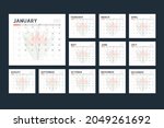 calendar template for 2021 year.... | Shutterstock .eps vector #2049261692