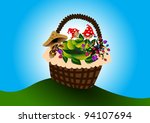 shopping basket with vegetables | Shutterstock .eps vector #94107694