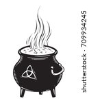 Boiling Magic Cauldron Vector...