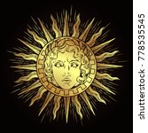 hand drawn antique style sun... | Shutterstock .eps vector #778535545