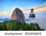 Cable car and  Sugar Loaf mountain in Rio de Janeiro