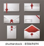 vector set of wax sealed... | Shutterstock .eps vector #85869694