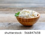 Homemade cottage cheese in a...