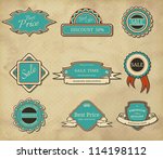 set of vintage frames | Shutterstock .eps vector #114198112