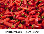 Heap Of Ripe Big Red Peppers At ...