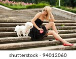 Young Blonde Fashion Woman With ...