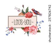 Floral Vector Vintage Card With ...