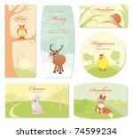 Baby Labels With Cartoon Animals