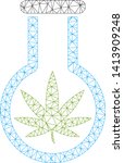 mesh cannabis flask polygonal... | Shutterstock .eps vector #1413909248