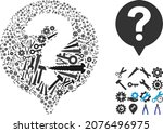 service help balloon mosaic of... | Shutterstock .eps vector #2076496975