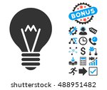 hint bulb icon with bonus icon... | Shutterstock .eps vector #488951482