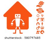 home robot pictograph with... | Shutterstock .eps vector #580797685