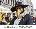 Small photo of Plague doctor mask, typical mask of the Venetian carnival, Italy