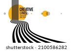 3d black and white lines in... | Shutterstock .eps vector #2100586282